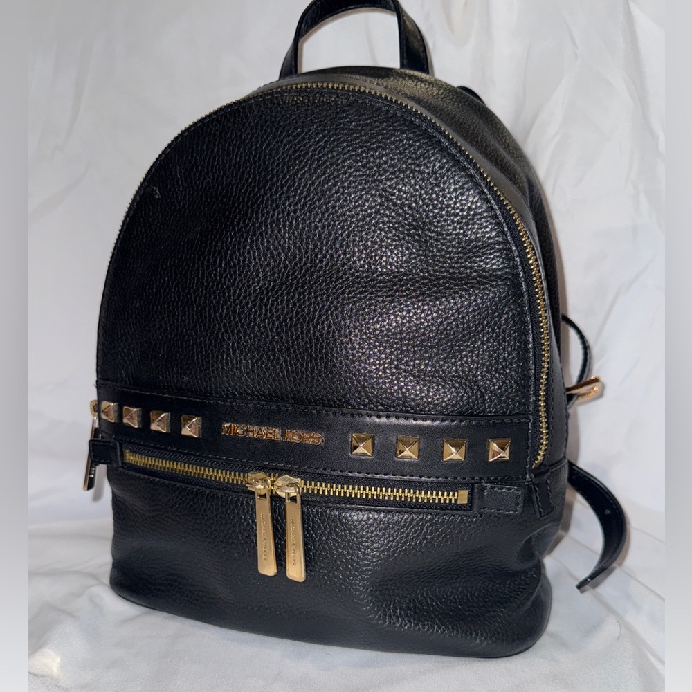 Michael Kors Black and Gold Studded Backpack - Picture 5 of 11